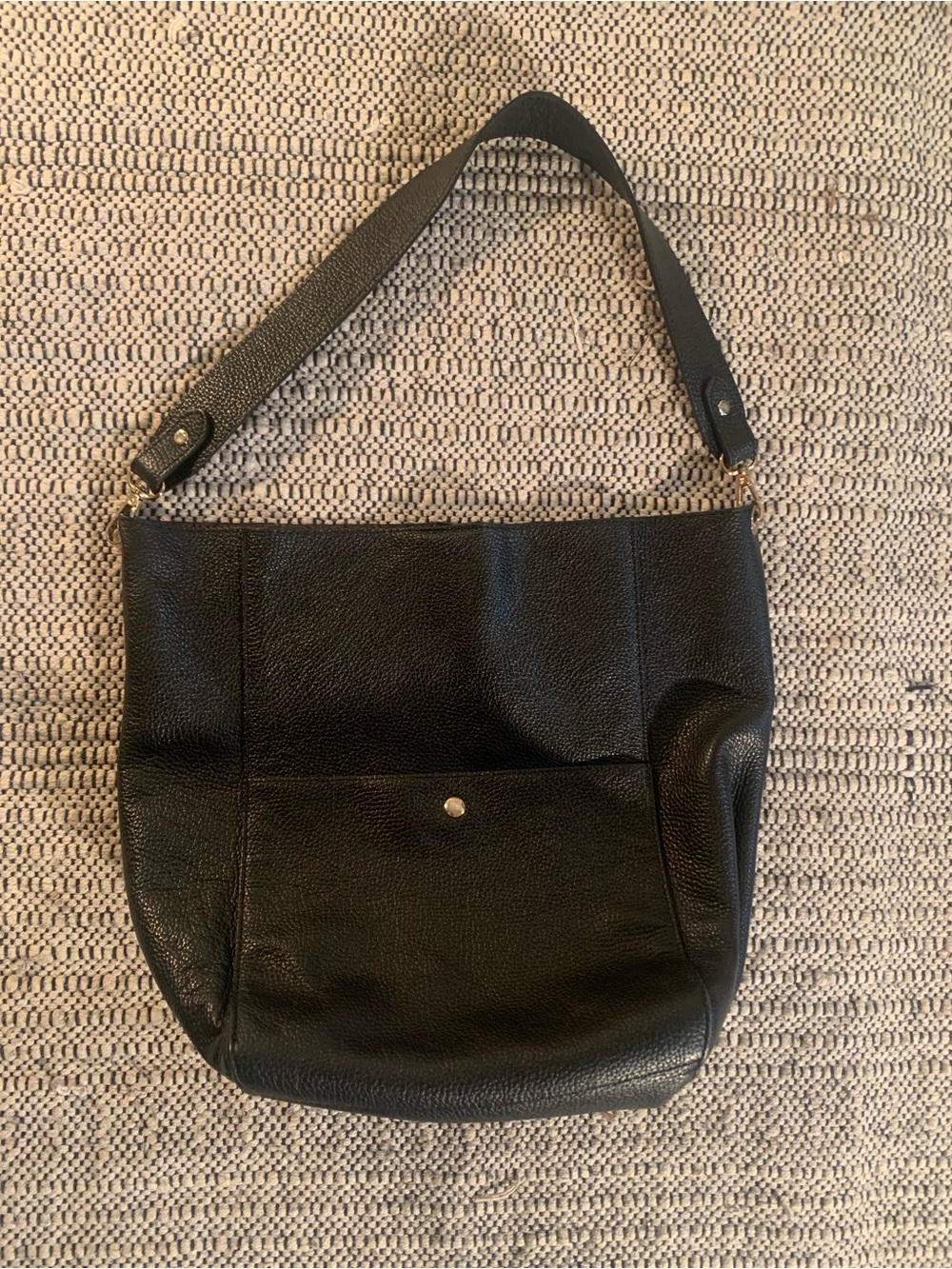 Black Genuine Leather Hobo Bag — Simons (Exclusive Italian Collection)
